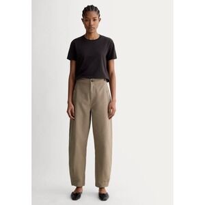 Everlane Fatigue Barrel Pant Brown Organic Cotton Linen High Rise Size 6